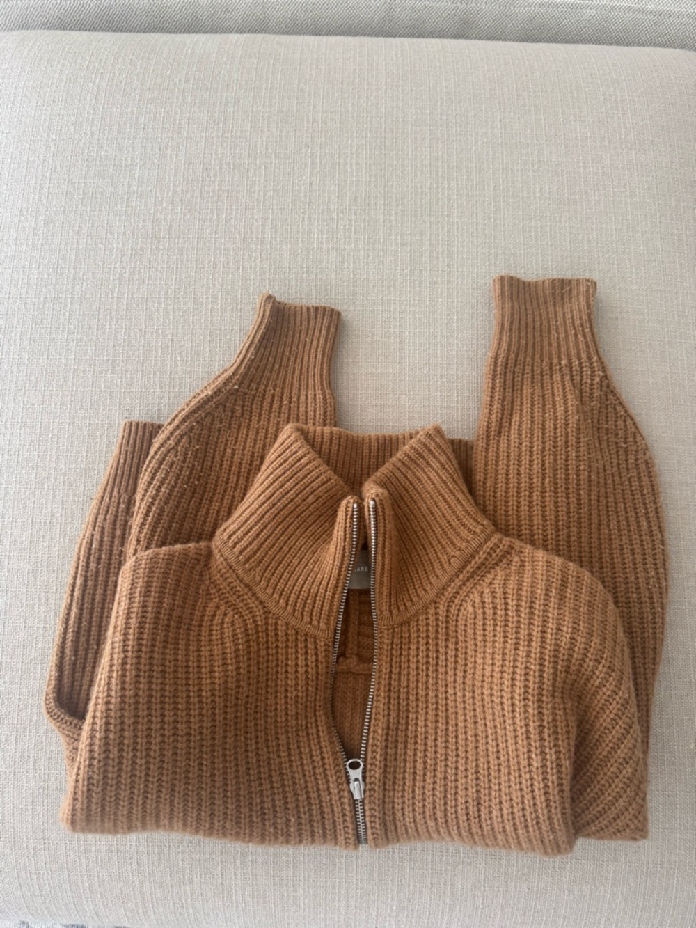 Everlane Camel Zip Sweater